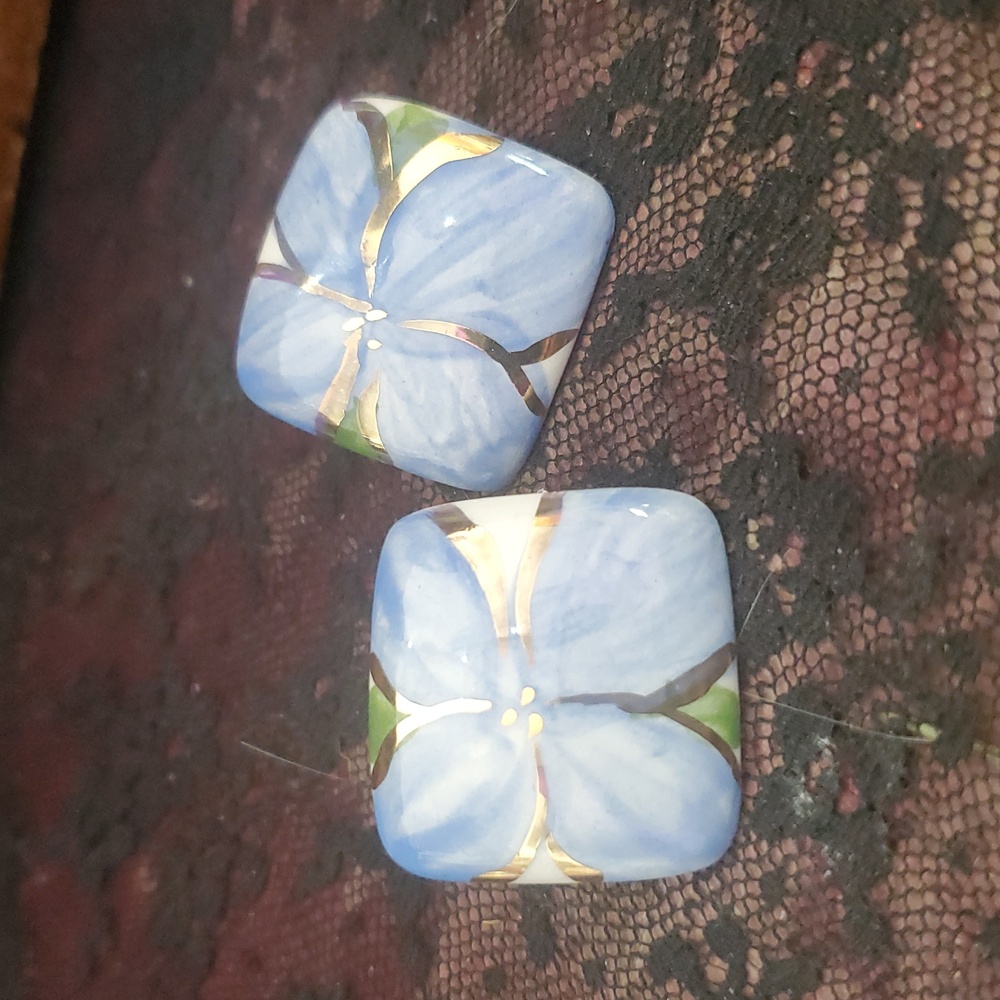 OOAK ceramic vintage earrings DD